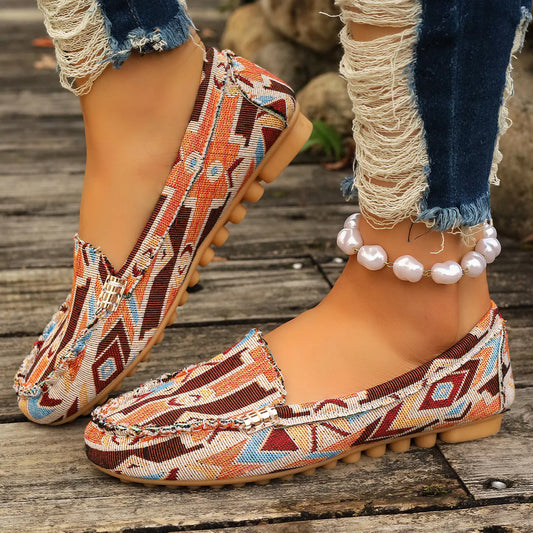 Women's Decorative Buckle Slip-On Loafers