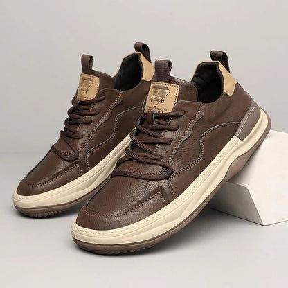 Men’s Leather-Look Cushioned Trainers