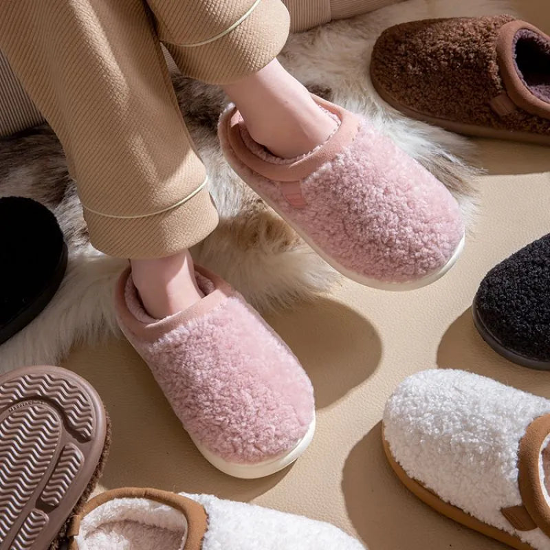 Cosy Sherpa Fleece Slip-On Slippers