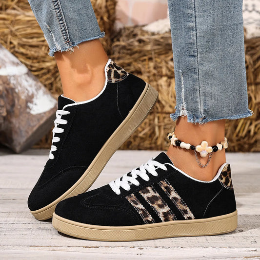 Women’s Retro Leopard Print Thick Sole Comfort Trainers