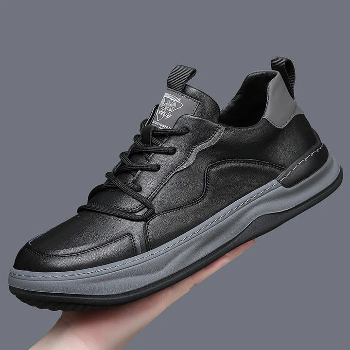 Men’s Leather-Look Cushioned Trainers