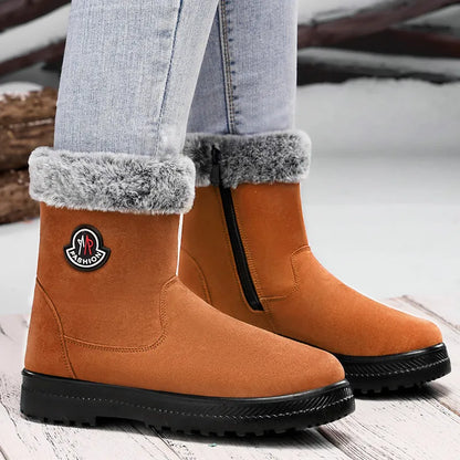 Women's waterproof and non-slip fleece cotton boots