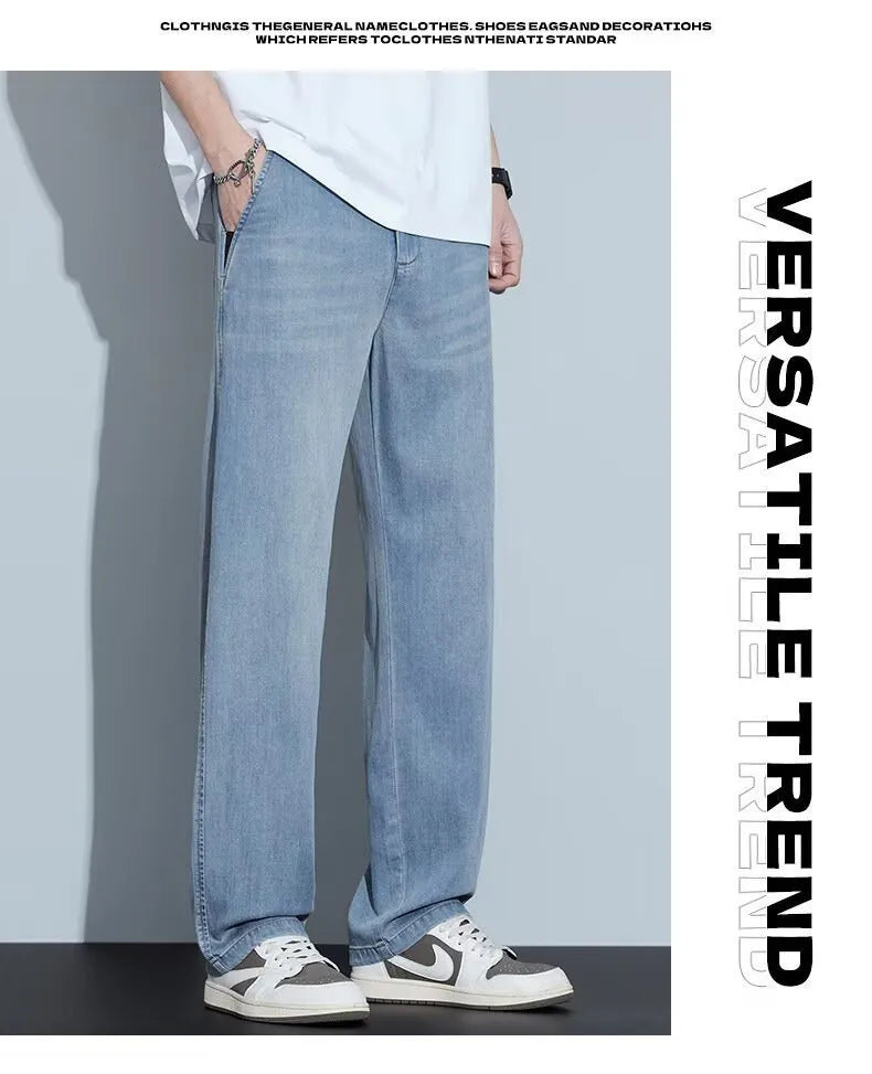 Men’s Lightweight Denim-Look Drawstring Trousers
