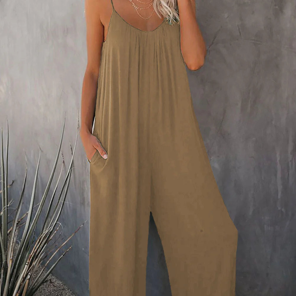 Women's Spaghetti Strap Wide-Leg Jumpsuit
