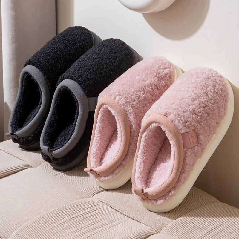 Cosy Sherpa Fleece Slip-On Slippers