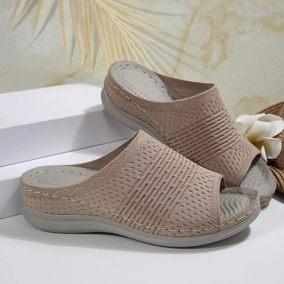 Women's Breathable Fabric Wedge Sandals - Lightweight and Stylish