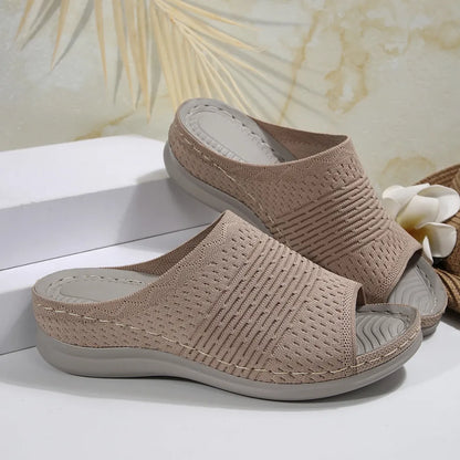 Women's Breathable Fabric Wedge Sandals - Lightweight and Stylish