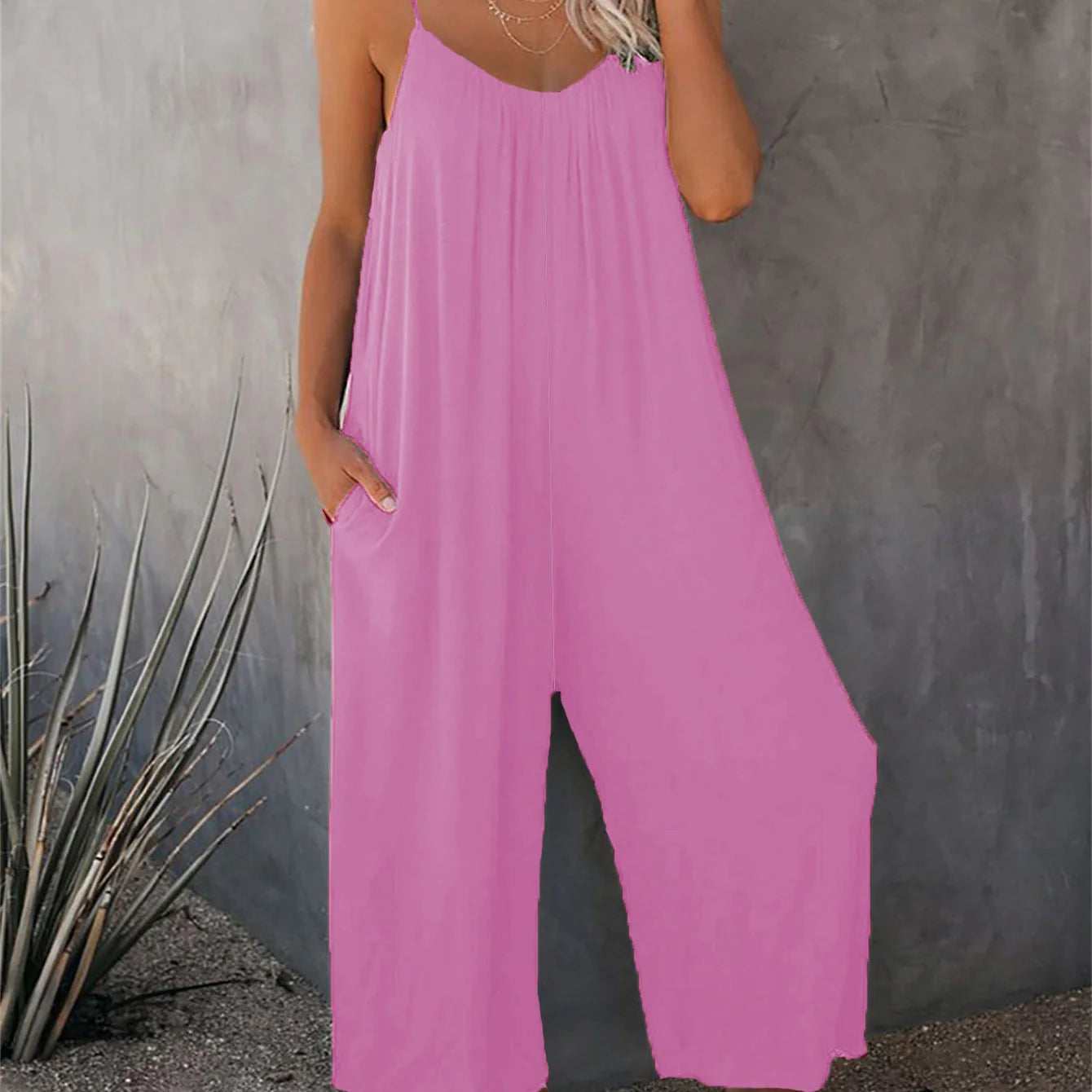 Women's Spaghetti Strap Wide-Leg Jumpsuit