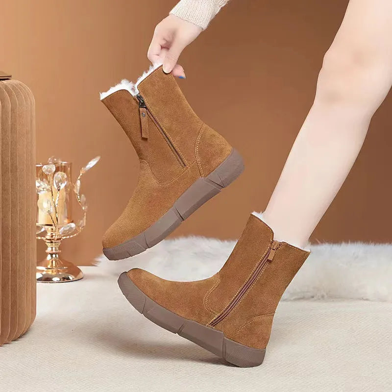 Women’s Waterproof Mid-Calf Snow Comfort Support Boots