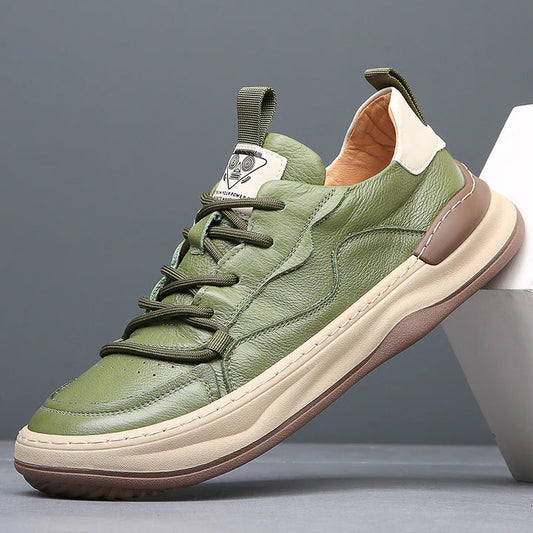 Men’s Leather-Look Cushioned Trainers