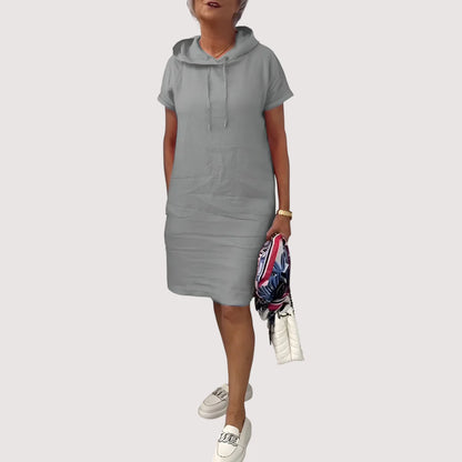 Women’s Cotton Hooded Lace-Up Summer Dress