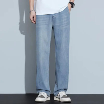 Men’s Lightweight Denim-Look Drawstring Trousers