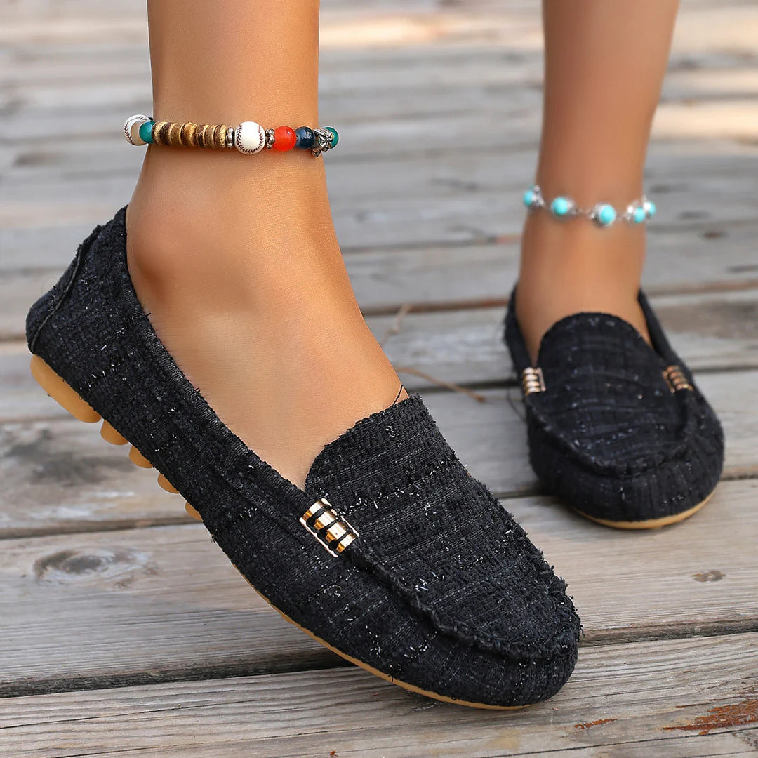 Women's Decorative Buckle Slip-On Loafers
