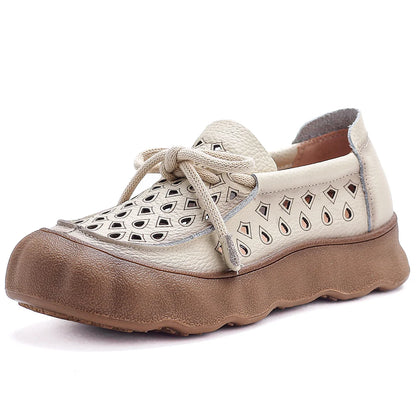 Women's Cutout Platform Slip On Loafers