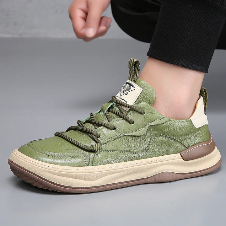 Men’s Leather-Look Cushioned Trainers
