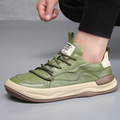Men’s Leather-Look Cushioned Trainers