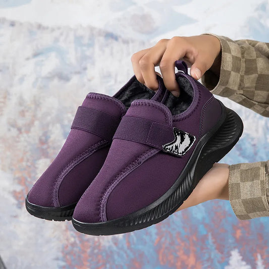 Women’s Fleece Lined Slip On Winter Shoes with Adjustable Strap