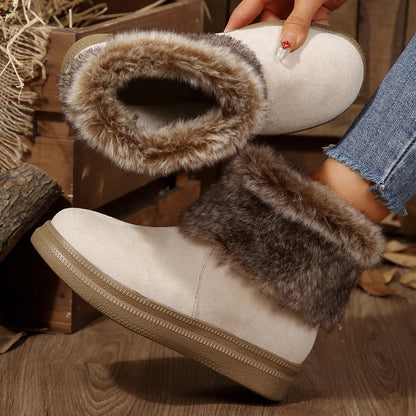 Women’s Warm Fleece-Lined Cotton Ankle Boots