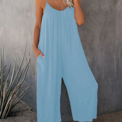 Women's Spaghetti Strap Wide-Leg Jumpsuit