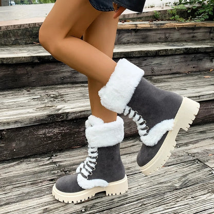 Women’s Lace-Up Mid-Calf Snow Boots