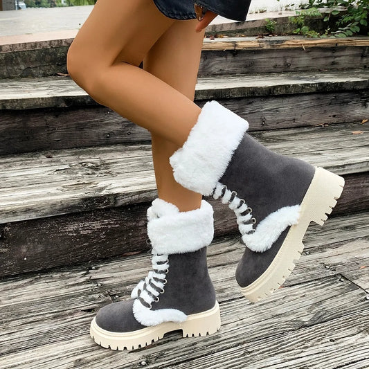 Women’s Lace-Up Mid-Calf Snow Boots