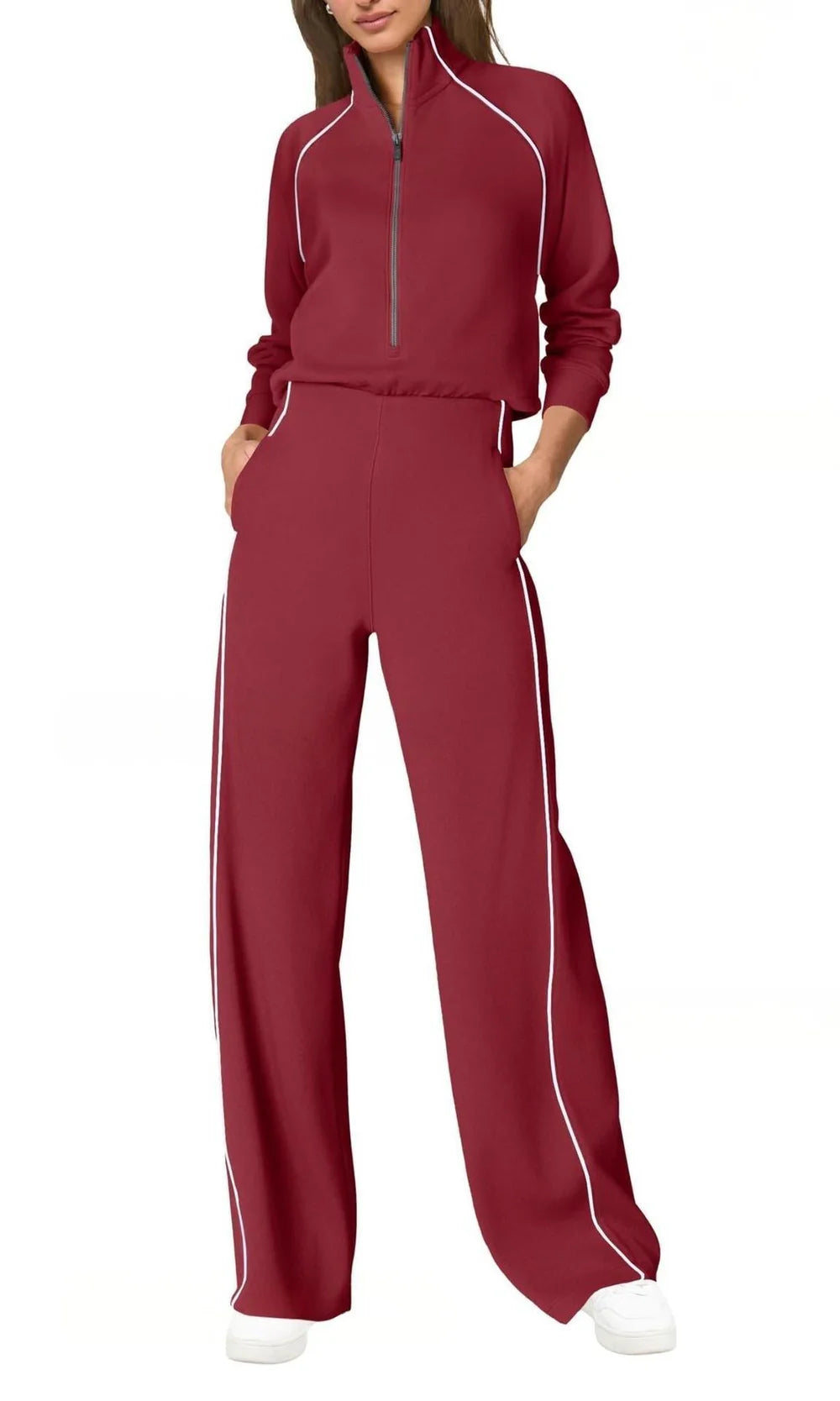 Women’s Relaxed Zip-Front Travel Jumpsuit