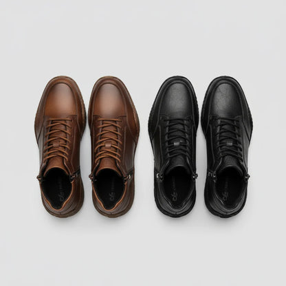 Men’s Leather-Look Mid-Ankle Boots