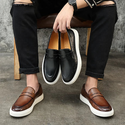 Men's Leather-Look Casual Loafers