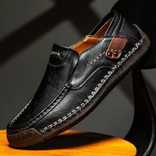 Men's Soft Leather-Look Slip-On Loafers