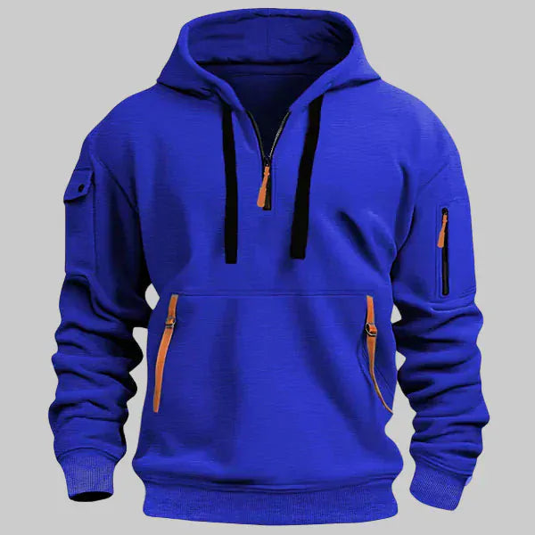 Men’s Half-Zip Utility Hoodie with Zipped Pockets
