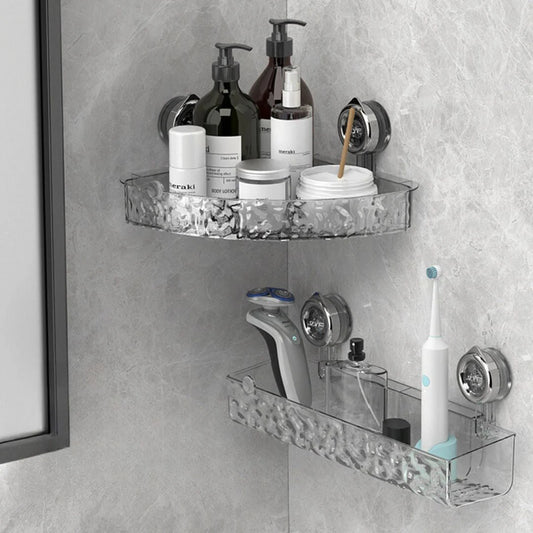 Corner Suction Bathroom Storage Shelf