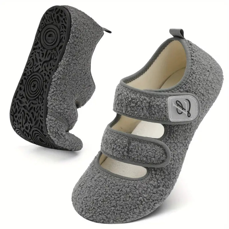 Women's Wide Rubber Sole Slippers, Soft-Lightweight House Shoes
