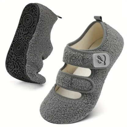 Women's Wide Rubber Sole Slippers, Soft-Lightweight House Shoes
