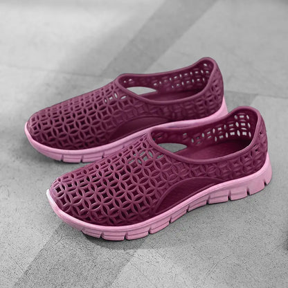 Women's Hollow Wedge Sandals: Breathable Slip-On Beach Shoes