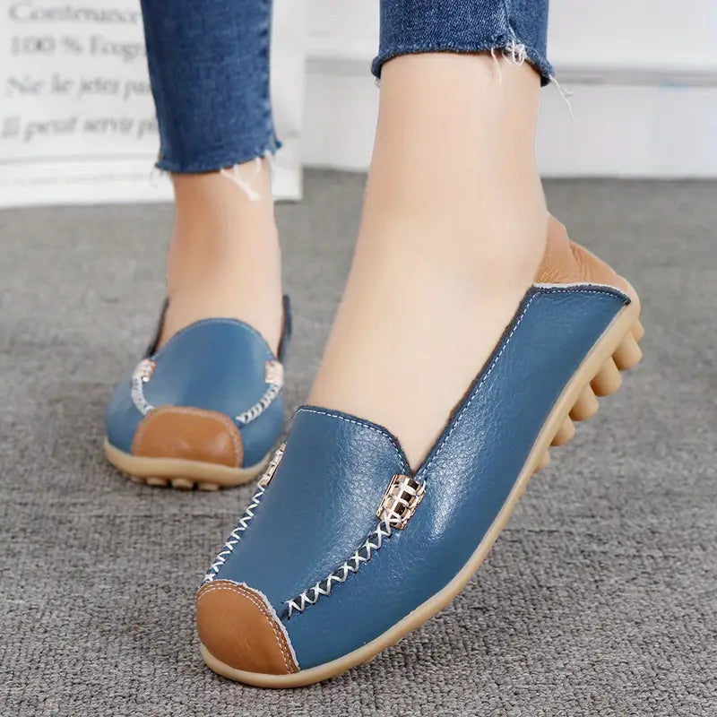 Solid Color Flat Loafers