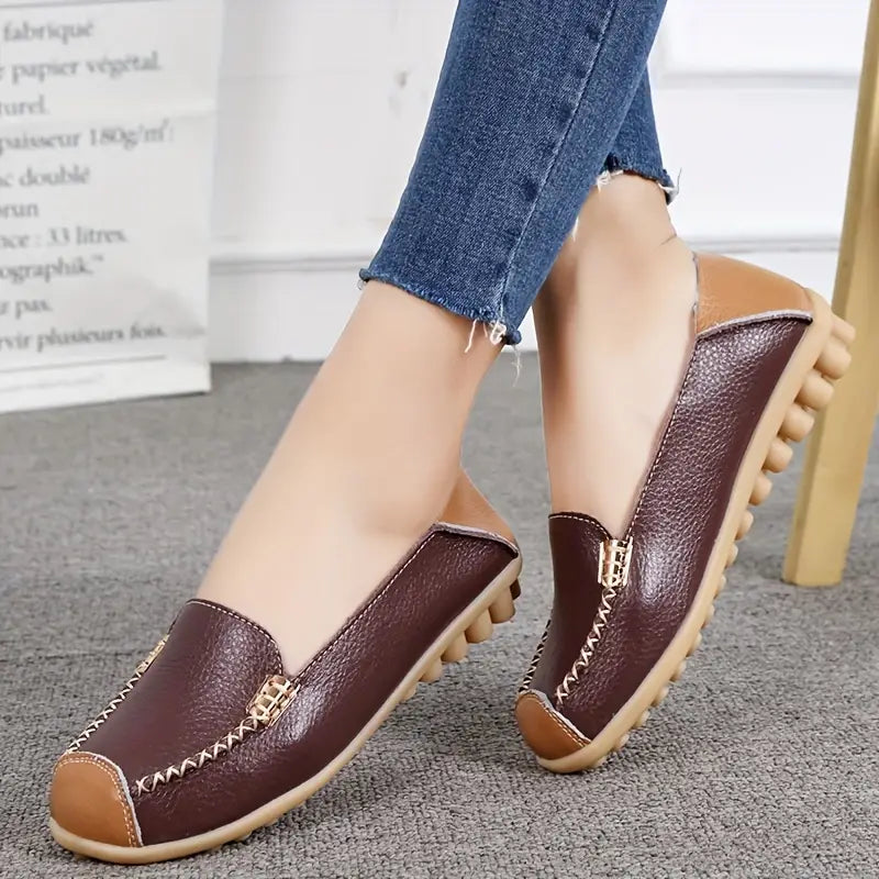 Solid Color Flat Loafers