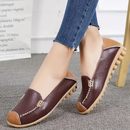 Solid Color Flat Loafers