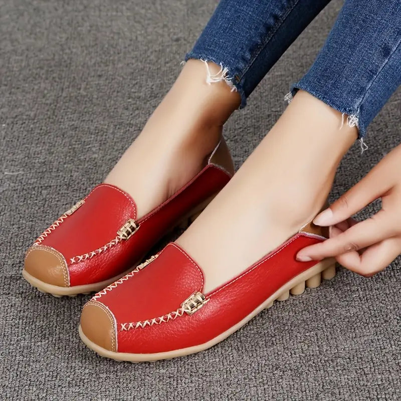 Solid Color Flat Loafers