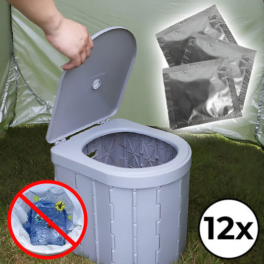 Foldable Portable Travel Toilet with Odour Neutraliser Kit