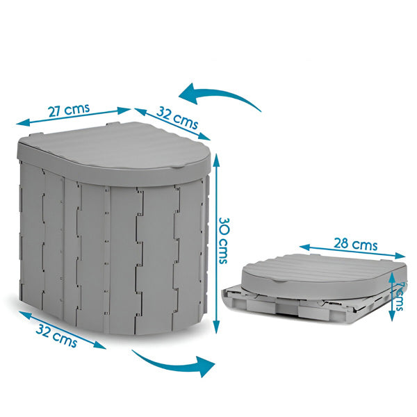 Foldable Portable Travel Toilet with Odour Neutraliser Kit