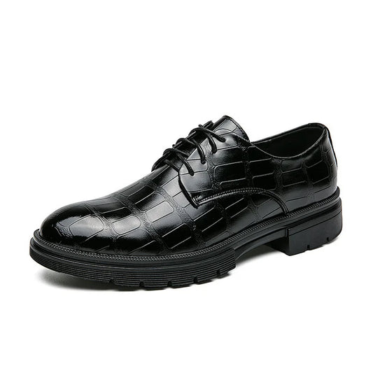 Men's Handmade Crocodile Print Casual Business Leather-Look Shoes