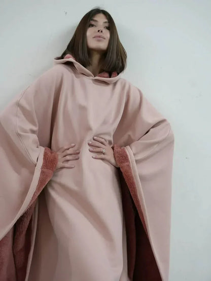Hooded Fleece Lined Blanket Cape