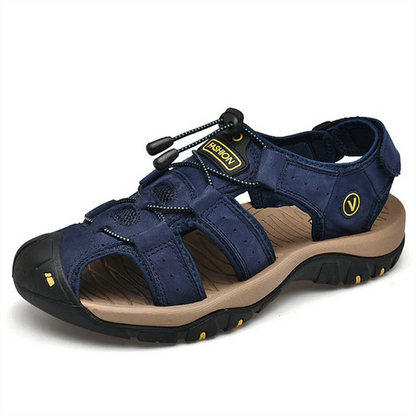 Men's Rubber Toe Cap Leather-Look Breathable Water Sandals Shoes