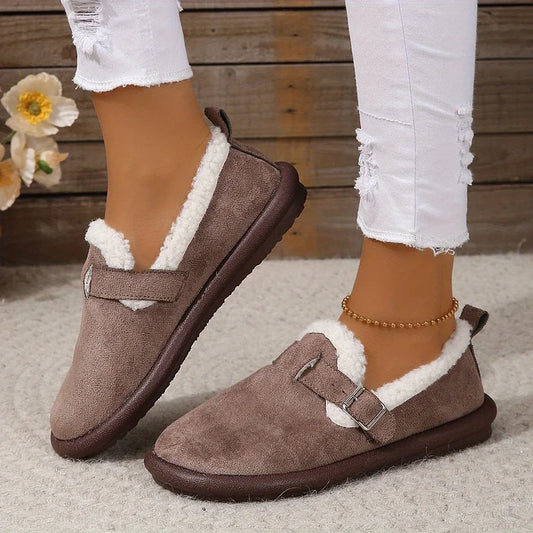 Women's Plush Round Toe Slip-On Comfort Shoes