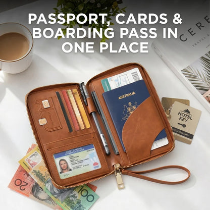 Multi Compartment Travel Passport Wallet