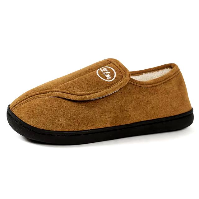 Unisex Suede Leather-Look House Slippers – Non-Slip & Plush Comfort
