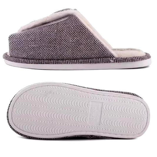 Unisex Faux Fur Lined Open Toe Slippers – Soft & Non-Slip