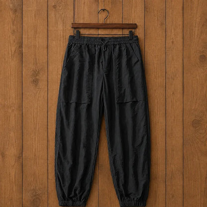 Men's Textured Drawstring Jogger Trousers