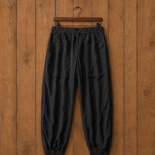 Men's Textured Drawstring Jogger Trousers