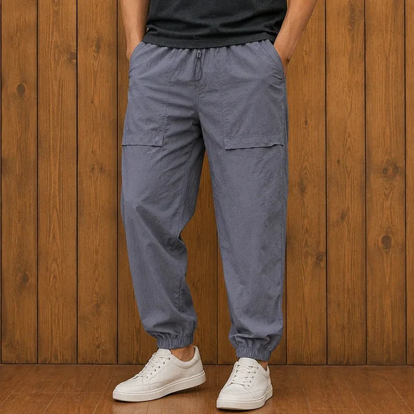 Men's Textured Drawstring Jogger Trousers